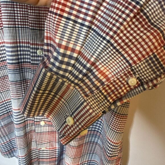 Tallia Men Button Up Shirt L 16.5 Plaid Floral Long Sleeve Colorful Spring Corp - Picture 6 of 11